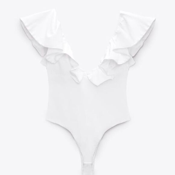 Zara Ruffled Bodysuit New - Picture 4 of 9